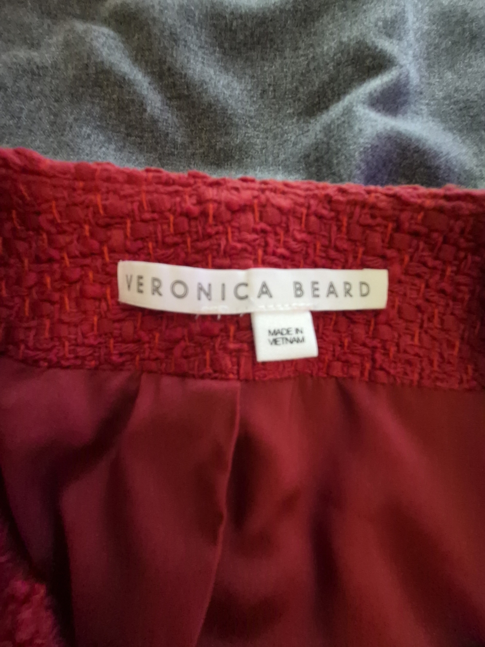 Veronica Beard Bentley Blazer Nantucket Red Tweed Cropped Military Button - 6 - Picture 14 of 15
